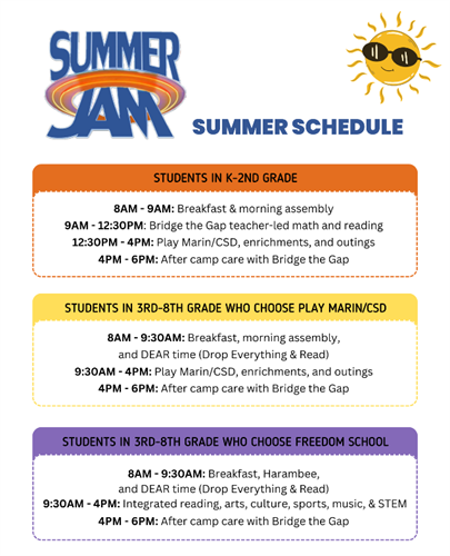 Summer Jam 2023 Schedule